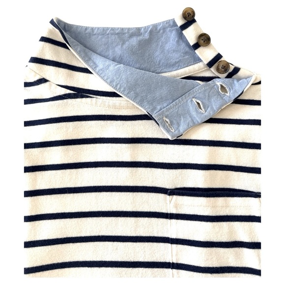 Vineyard Vines Striped Button Mockneck Cotton Long Sleeve Top Size Small - Picture 5 of 8